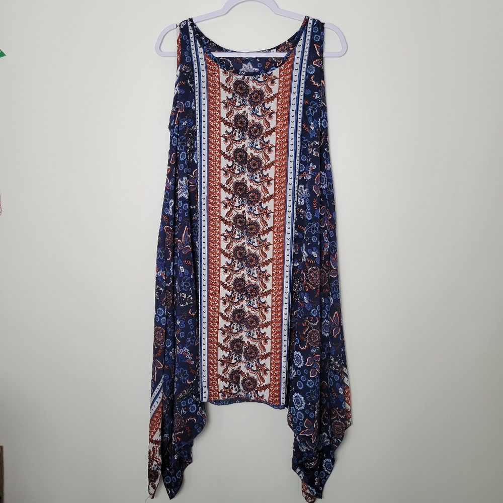 Highness Floral Asymmetrical Sleeveless Dress Size M
